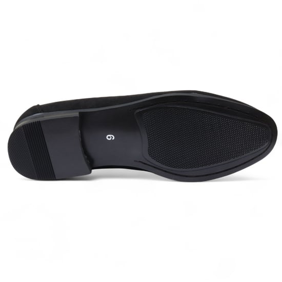 Mocasines de ante negro con hebilla dorada para hombre, zapatos de vestir sin cordones - Image 6