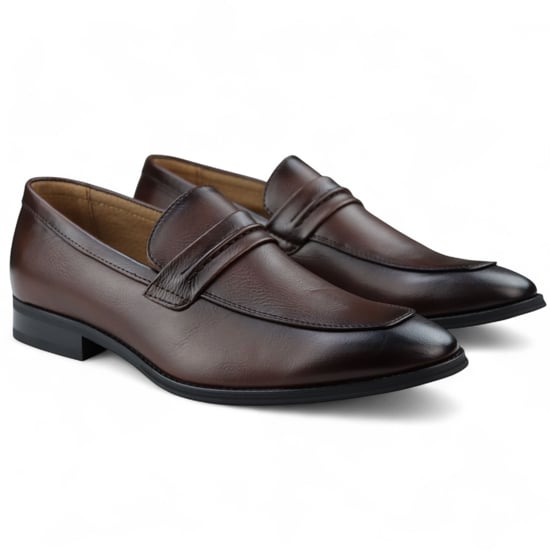 Mocasines marrones sin cordones para hombre, zapatos elegantes con forro de cuero - Image 2