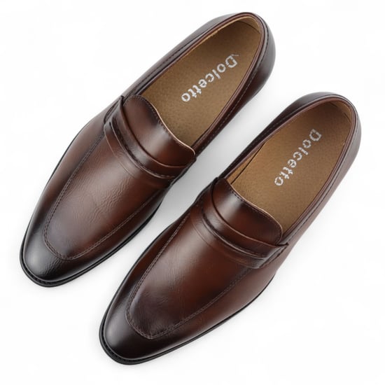 Mocasines marrones sin cordones para hombre, zapatos elegantes con forro de cuero - Image 3