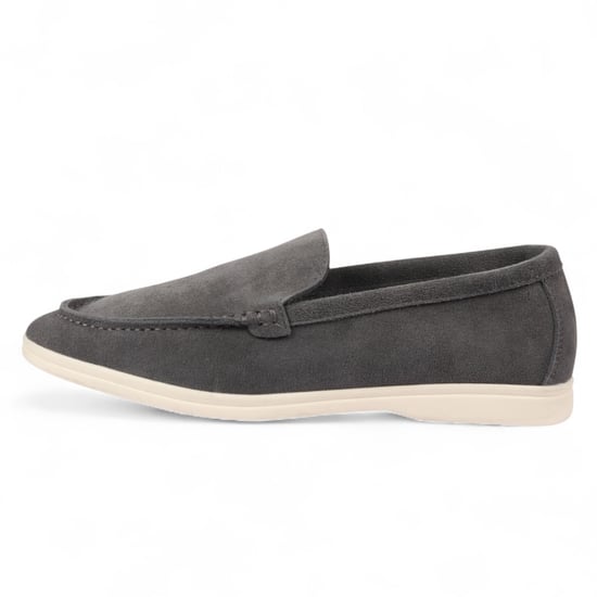 Mocasines grises resistentes sin cordones para hombre con plantilla acolchada - Image 1