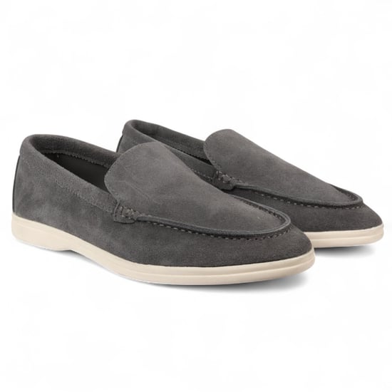 Mocasines grises resistentes sin cordones para hombre con plantilla acolchada - Image 2