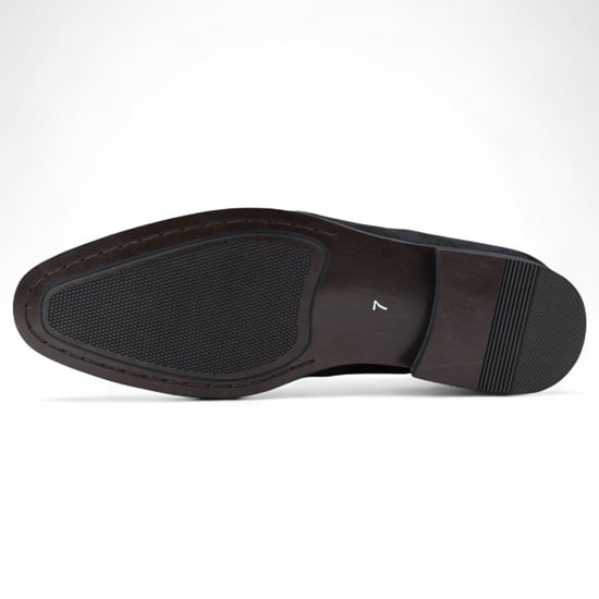 Mocasines elegantes sin cordones de ante negro para hombre - Image 5