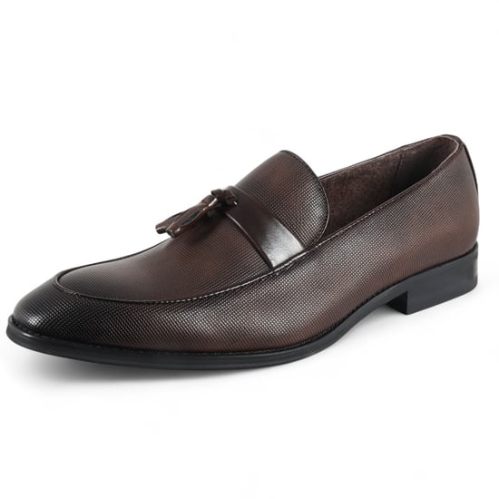 Mocasines formales clásicos marrones con borlas para hombre - Image 2
