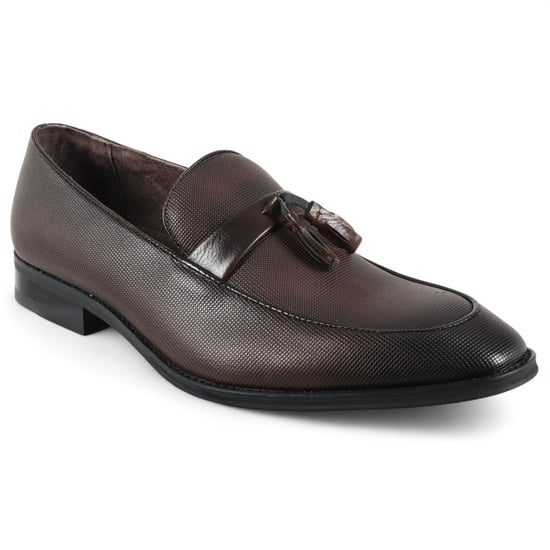Mocasines formales clásicos marrones con borlas para hombre - Image 4