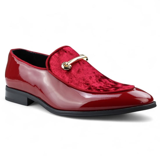 Mocasines elegantes rojos para hombre, sin cordones, con forro de cuero y terciopelo - Image 3