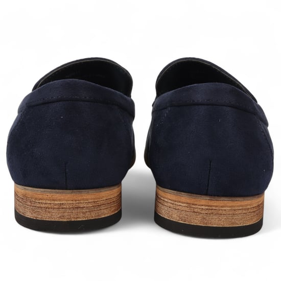 Mocasines informales ligeros sin cordones de ante azul marino para hombre - Image 4