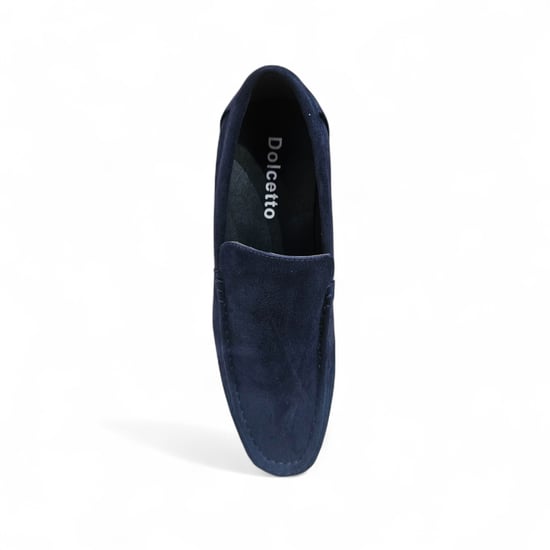 Mocasines informales ligeros sin cordones de ante azul marino para hombre - Image 5