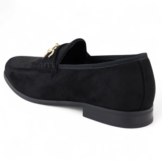 Mocasines de ante negro con forro de cuero para hombre - Image 5