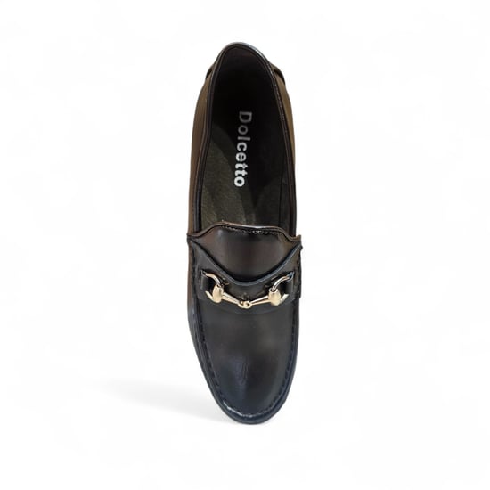Mocasines marrones para hombre con hebilla dorada, zapatos elegantes sin cordones - Image 6