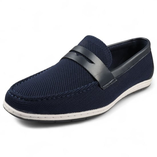 Mocasines transpirables y ligeros sin cordones para hombre en azul marino - Image 3