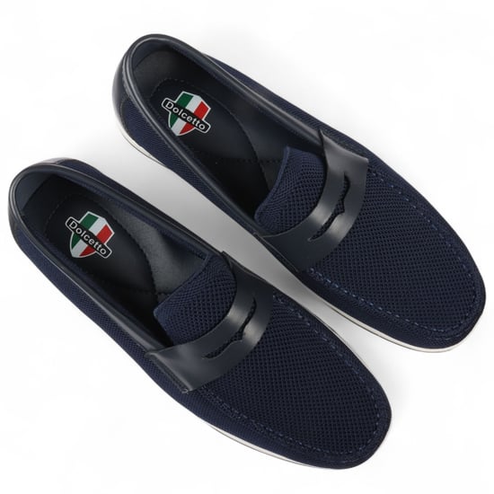 Mocasines transpirables y ligeros sin cordones para hombre en azul marino - Image 5