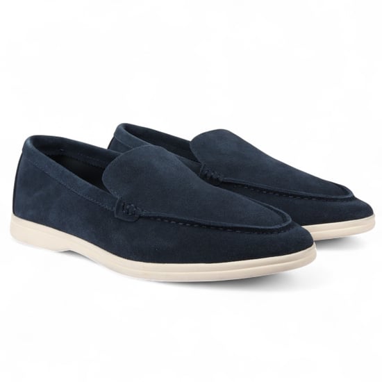 Mocasines resistentes sin cordones para hombre en azul marino con plantilla acolchada - Image 2