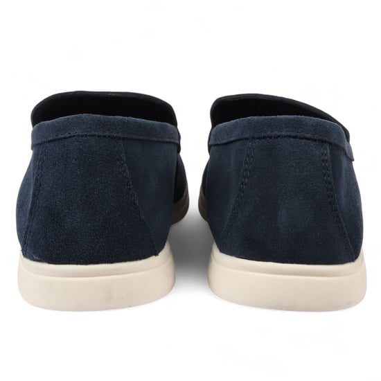 Mocasines resistentes sin cordones para hombre en azul marino con plantilla acolchada - Image 4