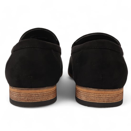 Mocasines casuales ligeros sin cordones de ante negro para hombre - Image 4
