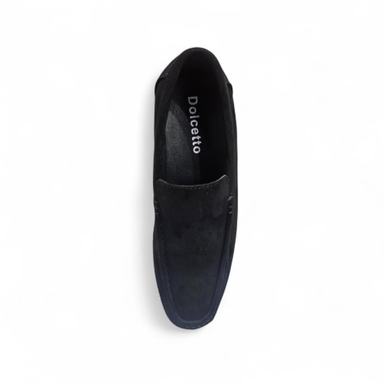 Mocasines casuales ligeros sin cordones de ante negro para hombre - Image 5