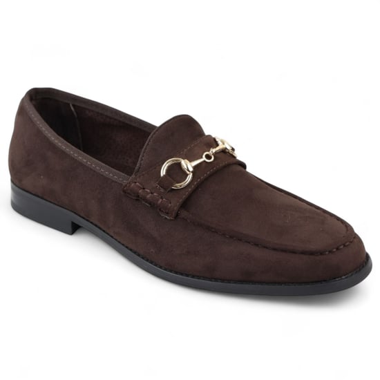 Mocasines de ante marrón con forro de cuero para hombre - Image 2