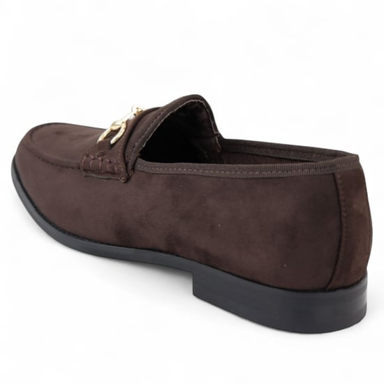 Mocasines de ante marrón con forro de cuero para hombre - Image 5