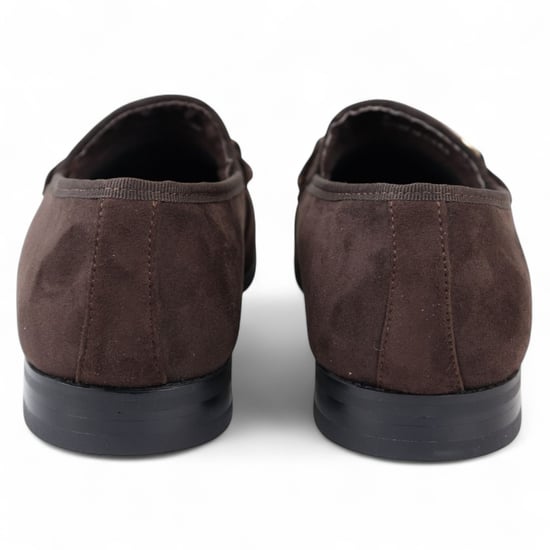 Mocasines de ante marrón con forro de cuero para hombre - Image 6