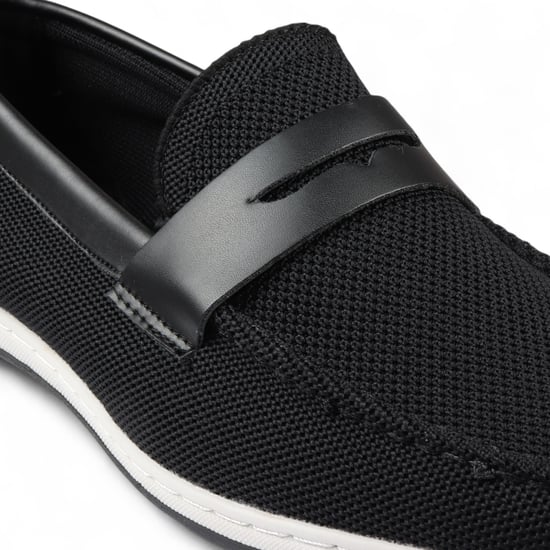 Mocasines negros transpirables y ligeros sin cordones para hombre - Image 5
