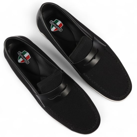 Mocasines negros transpirables y ligeros sin cordones para hombre - Image 6