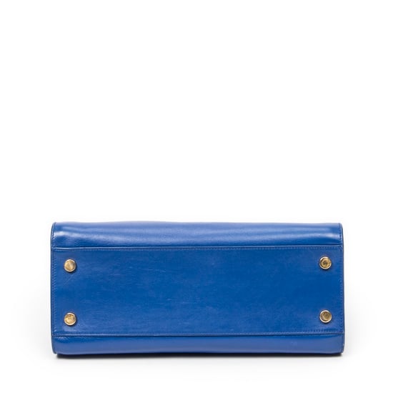 Yves Saint Laurent Small Monogram Cabas  en Azul Piel de becerro - Image 6
