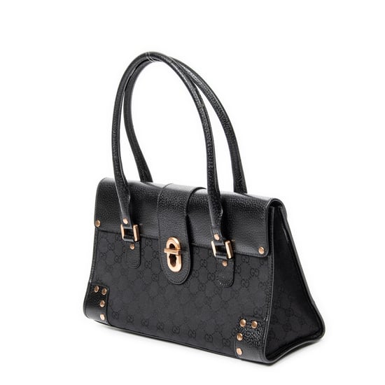 Gucci Fold Over Tote en Negro Lienzo - Image 2
