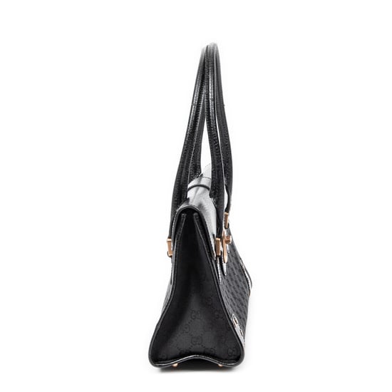 Gucci Fold Over Tote en Negro Lienzo - Image 4