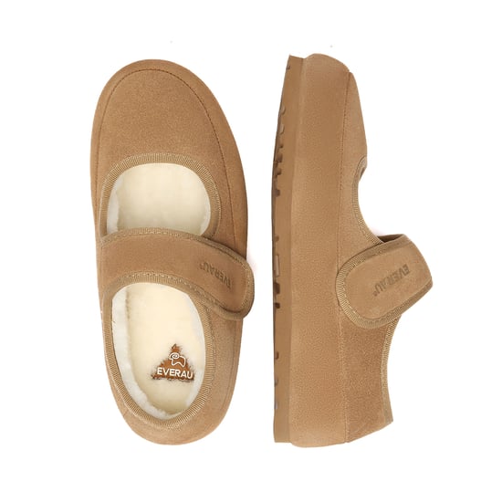 EVER AU Australia Mujeres Pantuflas de Piel de Oveja con Correa Ajustable en Verde Teal - Image 3