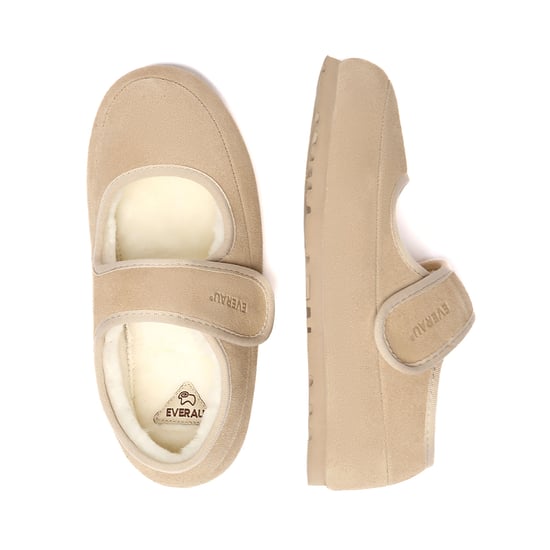EVER AU Australia Mujeres Pantuflas de Piel de Oveja con Correa Ajustable en Verde Azulado - Image 3