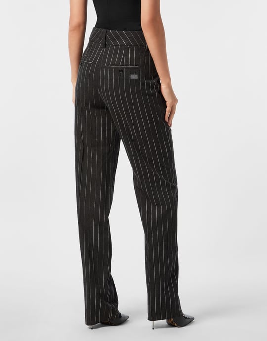 Pinstriped Straight Lady Trousers - Image 5