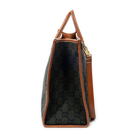 Gucci GG Script Tote en Negro/Marrón Lienzo - Image 3