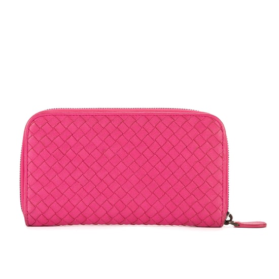 Bottega Veneta Intrecciato Zip Around Wallet  en Rosa Piel de becerro - Image 4