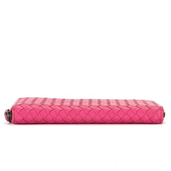 Bottega Veneta Intrecciato Zip Around Wallet  en Rosa Piel de becerro - Image 6