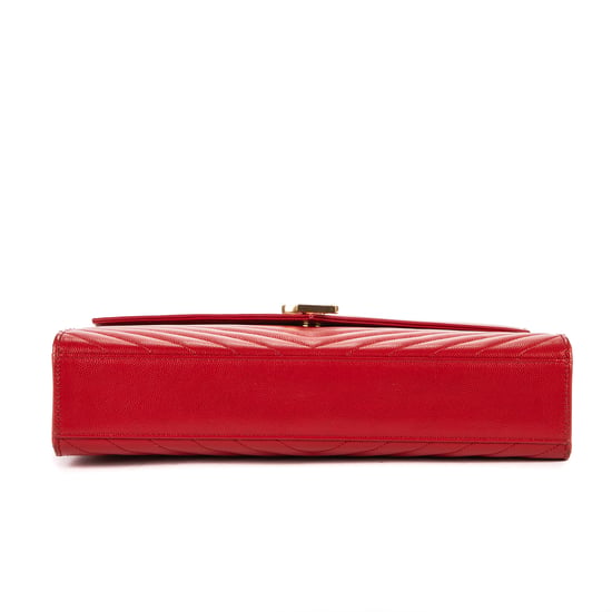 Yves Saint Laurent Enveloppe Wallet On Chain en Naranja Piel de becerro - Image 6