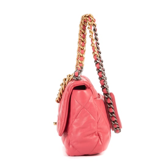 Chanel Classic 19 Flap  en Rosa Piel de becerro - Image 3