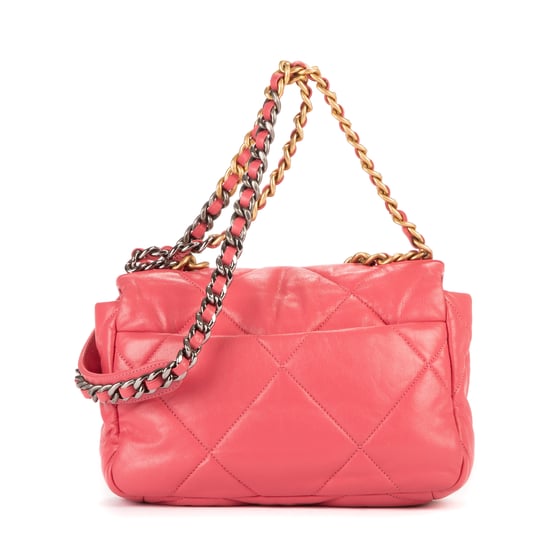 Chanel Classic 19 Flap  en Rosa Piel de becerro - Image 4