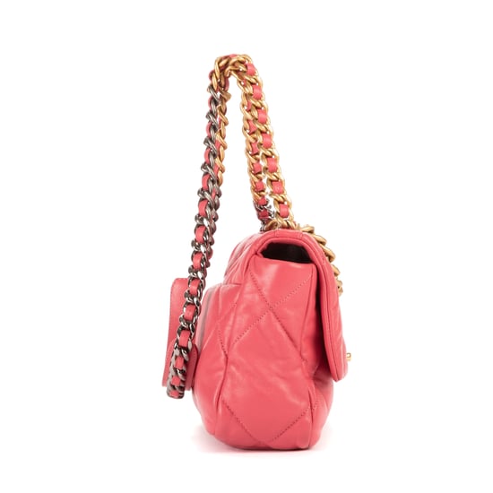 Chanel Classic 19 Flap  en Rosa Piel de becerro - Image 5