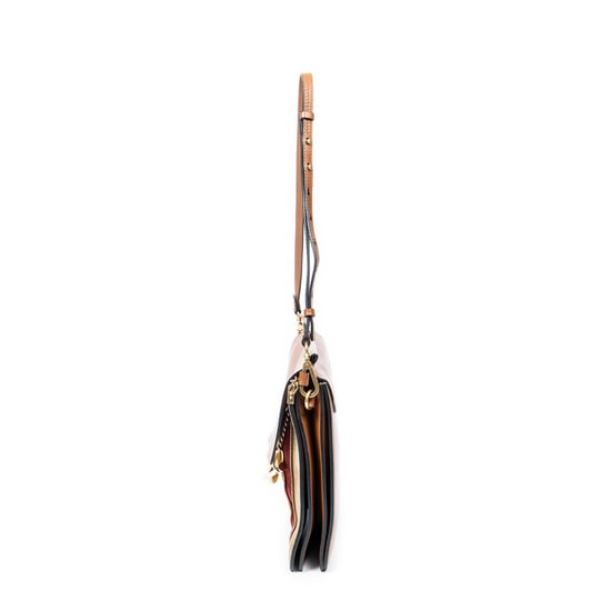 Chloé Medium Faye Shoulder Striped Patchwork  en Bronceado Piel de becerro - Image 3