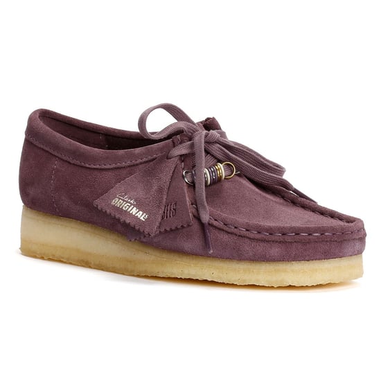 Zapatos de ante para mujer Clarks Originals Wallabee en ciruela - Image 2