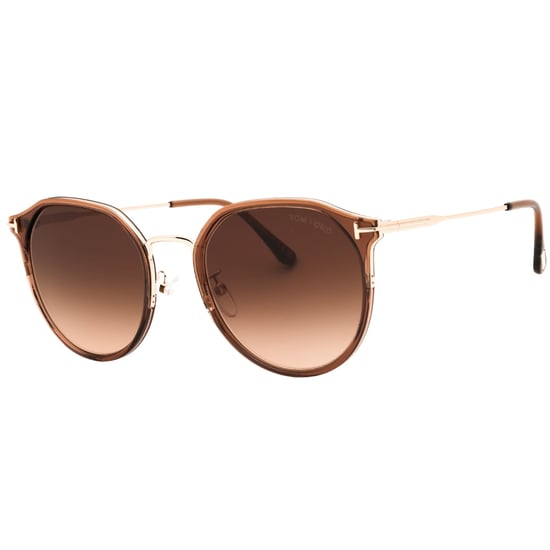 Gafas De Sol Tom Ford Con Montura Marrón Claro Brillante Y Lentes Marrones Degradadas - Image 2