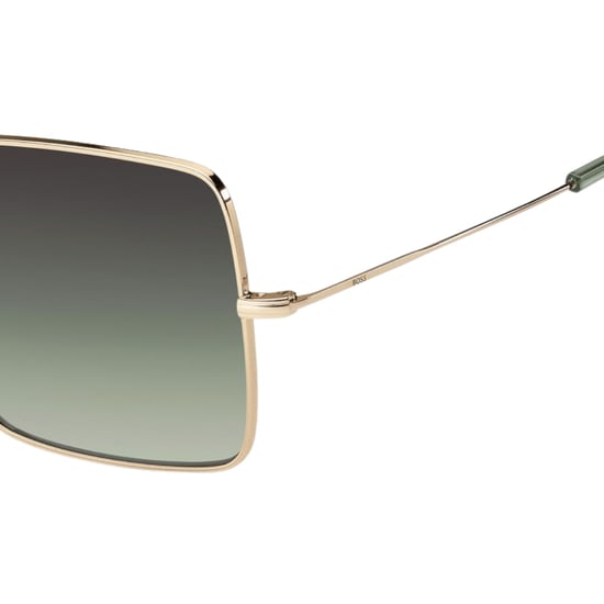 Gafas de sol Hugo Boss con montura de metal en oro rosa y lentes grises y verdes - Image 2