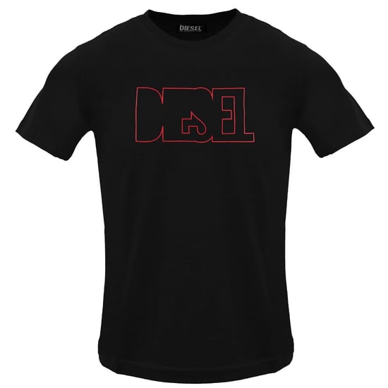 Camiseta Negra Con Caviar Y Logotipo Delineado De Diesel - Image 1