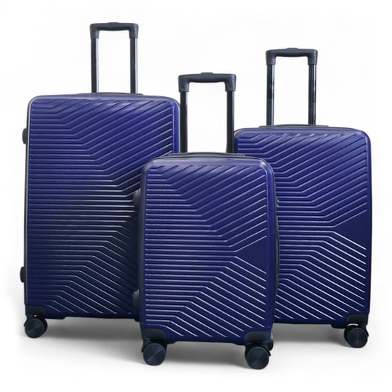Maleta rígida azul marino robusta de 8 ruedas para equipaje de cabina - Image 2
