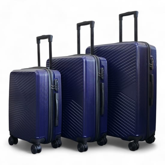 Maleta rígida azul marino robusta de 8 ruedas para equipaje de cabina - Image 5