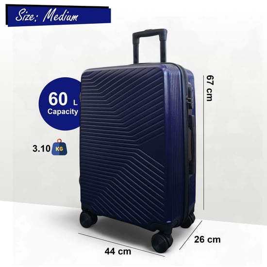 Maleta rígida azul marino robusta de 8 ruedas para cabina - Image 6
