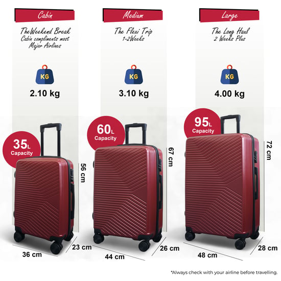 Maleta rígida roja robusta de 8 ruedas para equipaje de cabina - Image 3