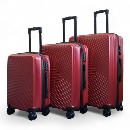 Maleta rígida roja robusta de 8 ruedas para equipaje de cabina - Image 5