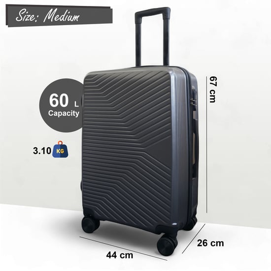 Maleta rígida gris carbón, robusta, con 8 ruedas, para cabina - Image 6