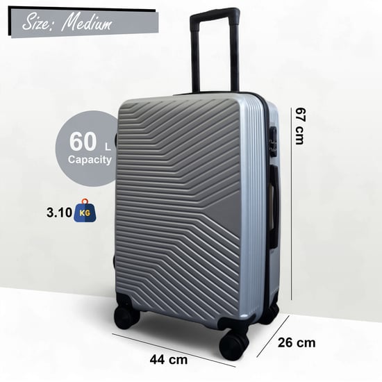 Maleta rígida plateada robusta de 8 ruedas para cabina - Image 6