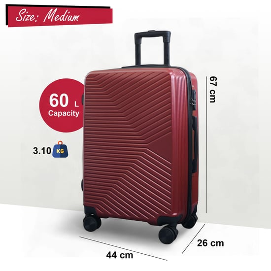 Maleta rígida roja robusta de 8 ruedas para cabina - Image 6